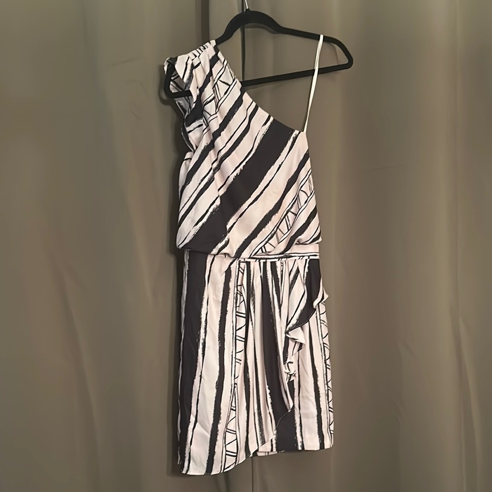 BCBGeneration One-Shoulder Striped Dress